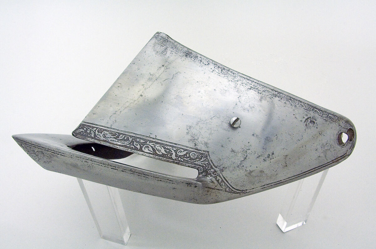 Armet, Attributed to Kolman Helmschmid (German, Augsburg 1471–1532), Steel, gold, German, Augsburg