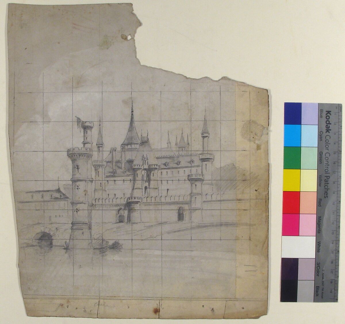Design for a Stage Set at the Opéra, Paris, Eugène Cicéri (French, Paris 1813–1890 Fontainebleau), Graphite