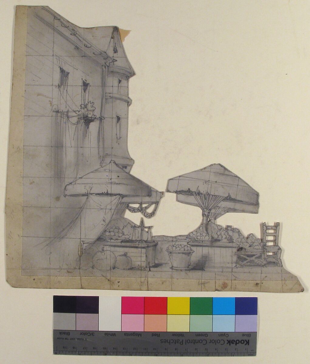 Design for a Stage Set at the Opéra, Paris, Eugène Cicéri (French, Paris 1813–1890 Fontainebleau), Graphite