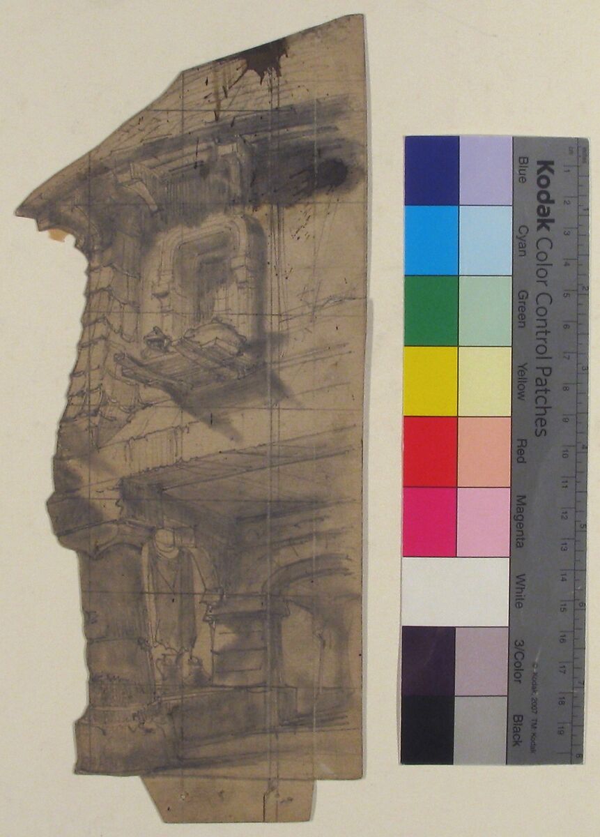 Design for a Stage Set at the Opéra, Paris, Eugène Cicéri (French, Paris 1813–1890 Fontainebleau), Graphite