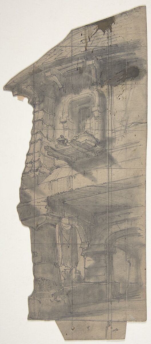 Design for a Stage Set at the Opéra, Paris, Eugène Cicéri (French, Paris 1813–1890 Fontainebleau), Graphite 