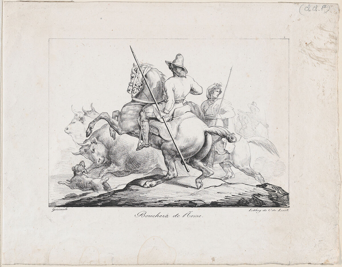 Bouchers de Rome, Théodore Gericault (French, Rouen 1791–1824 Paris), Lithograph; second state of two 