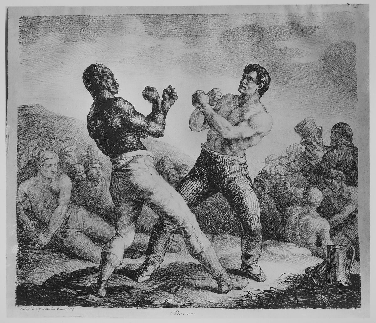 Boxers, Théodore Géricault (French, Rouen 1791–1824 Paris), Lithograph