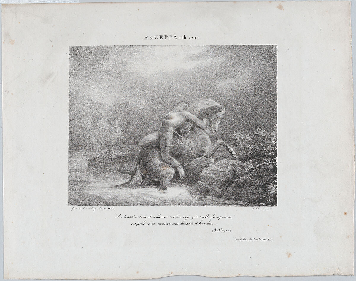 Mazeppa, Théodore Gericault (French, Rouen 1791–1824 Paris), Lithograph 