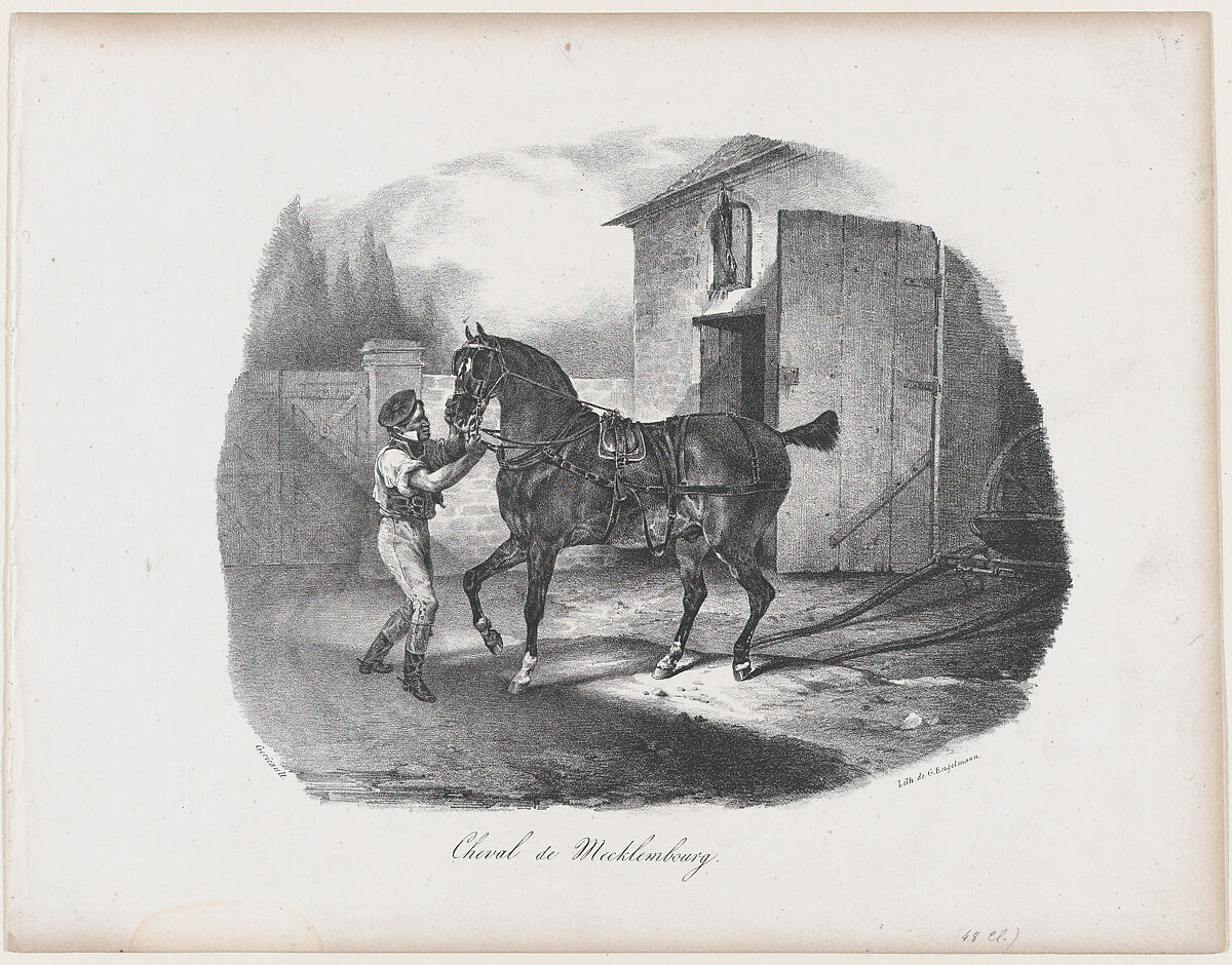 The Horse of Mecklembourg, Théodore Gericault (French, Rouen 1791–1824 Paris), Lithograph; second state of four 