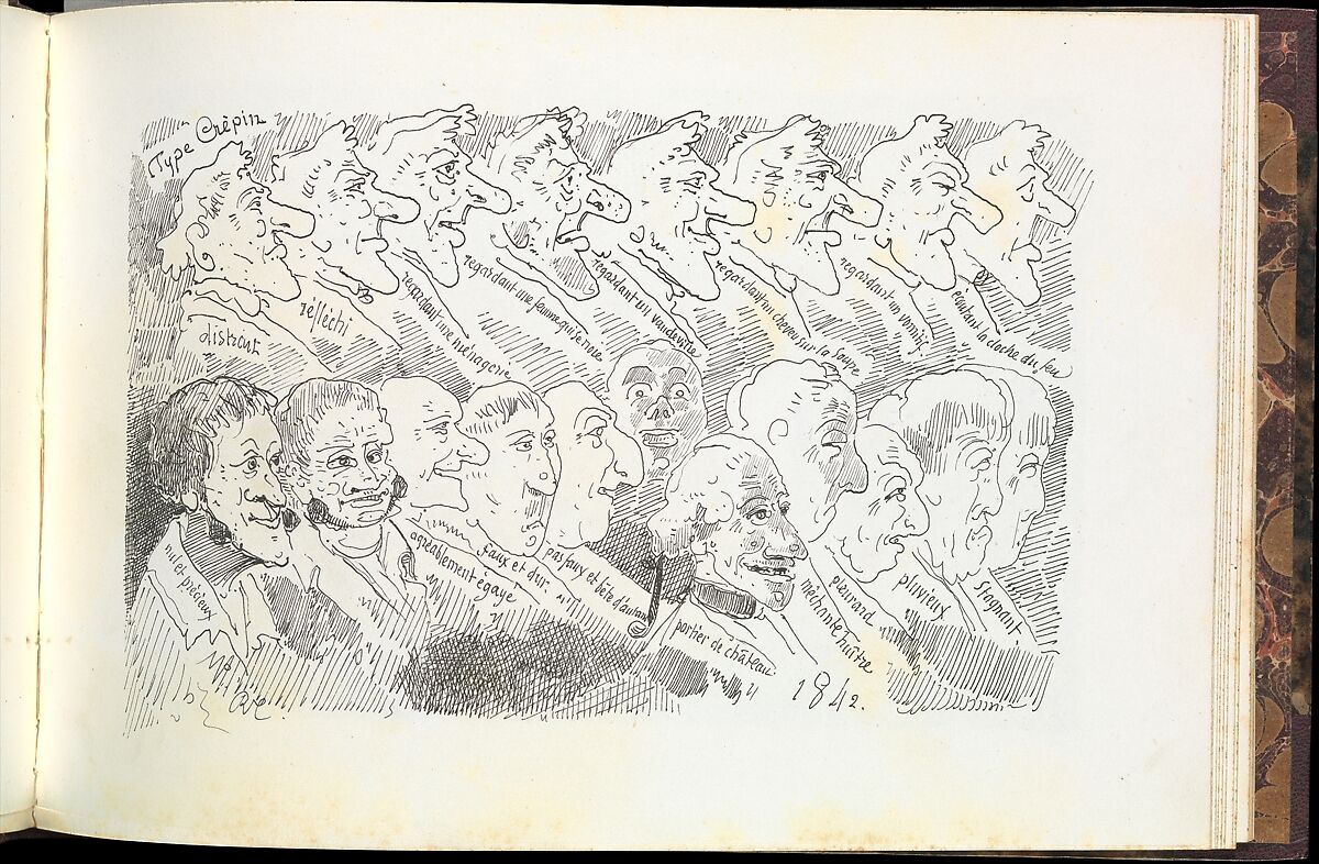 Essais d'autographie/ Essai de physiognomie, Written by Rodolphe Töpffer (Swiss, 1799–1846), Lithograph