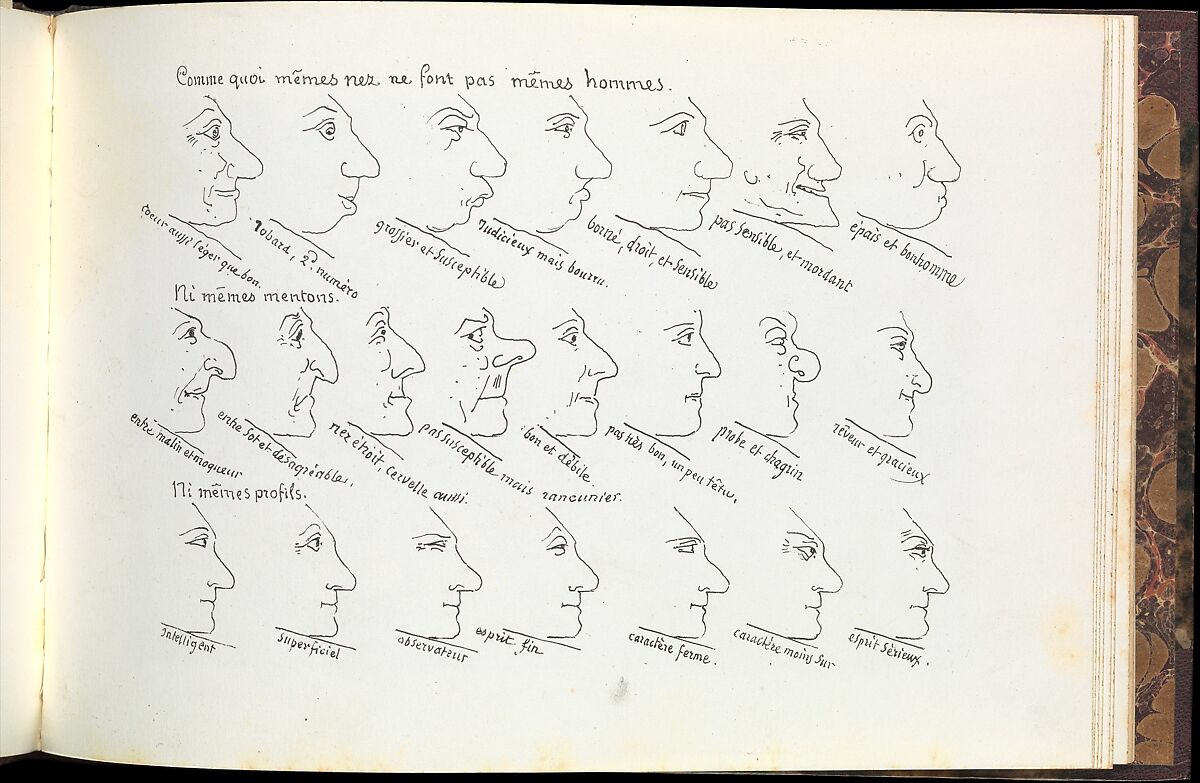 Essais d'autographie/ Essai de physiognomie, Written by Rodolphe Töpffer (Swiss, 1799–1846), Lithograph