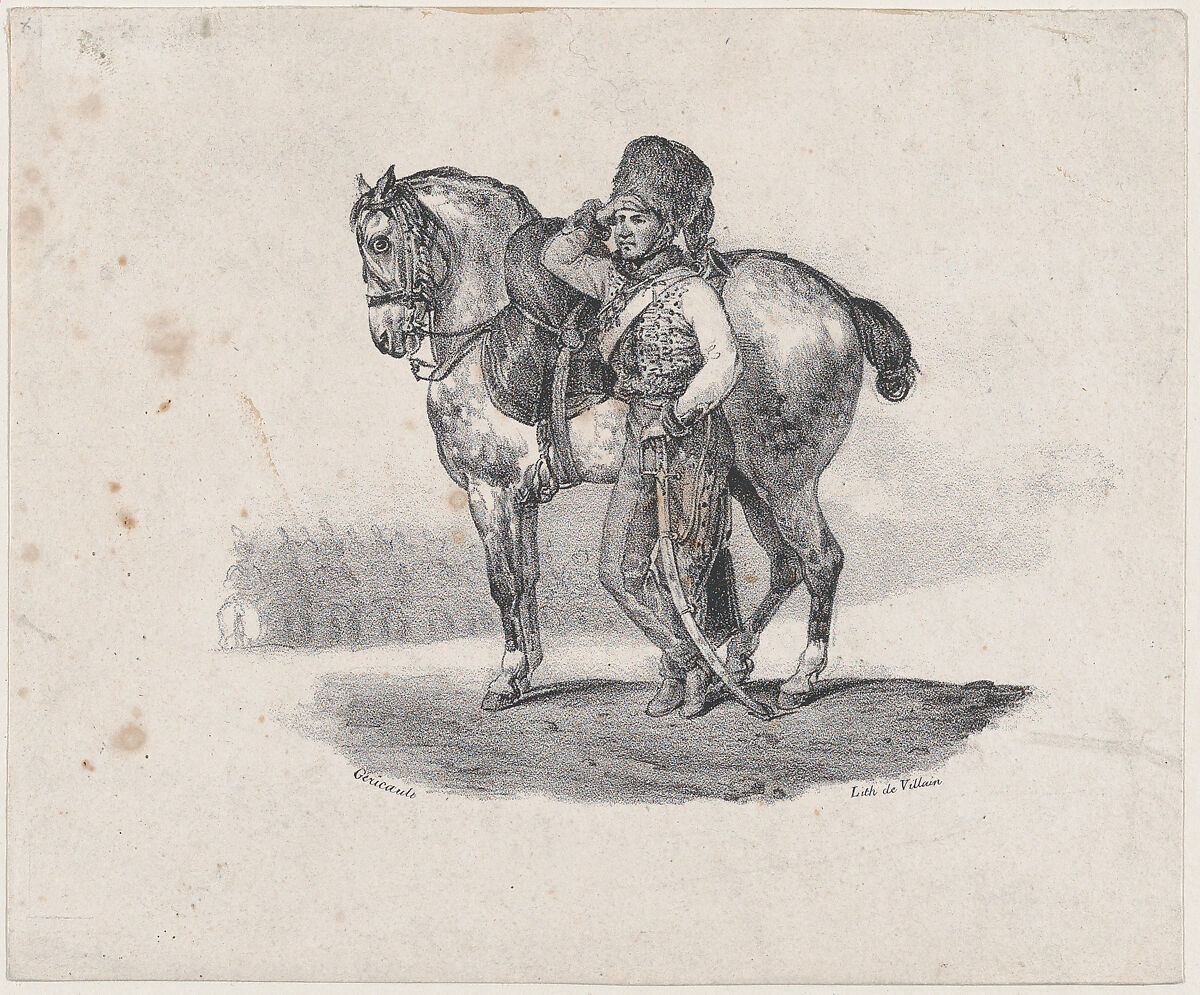 The Trumpet of the Hussards, Théodore Gericault (French, Rouen 1791–1824 Paris), Lithograph; second state of three 