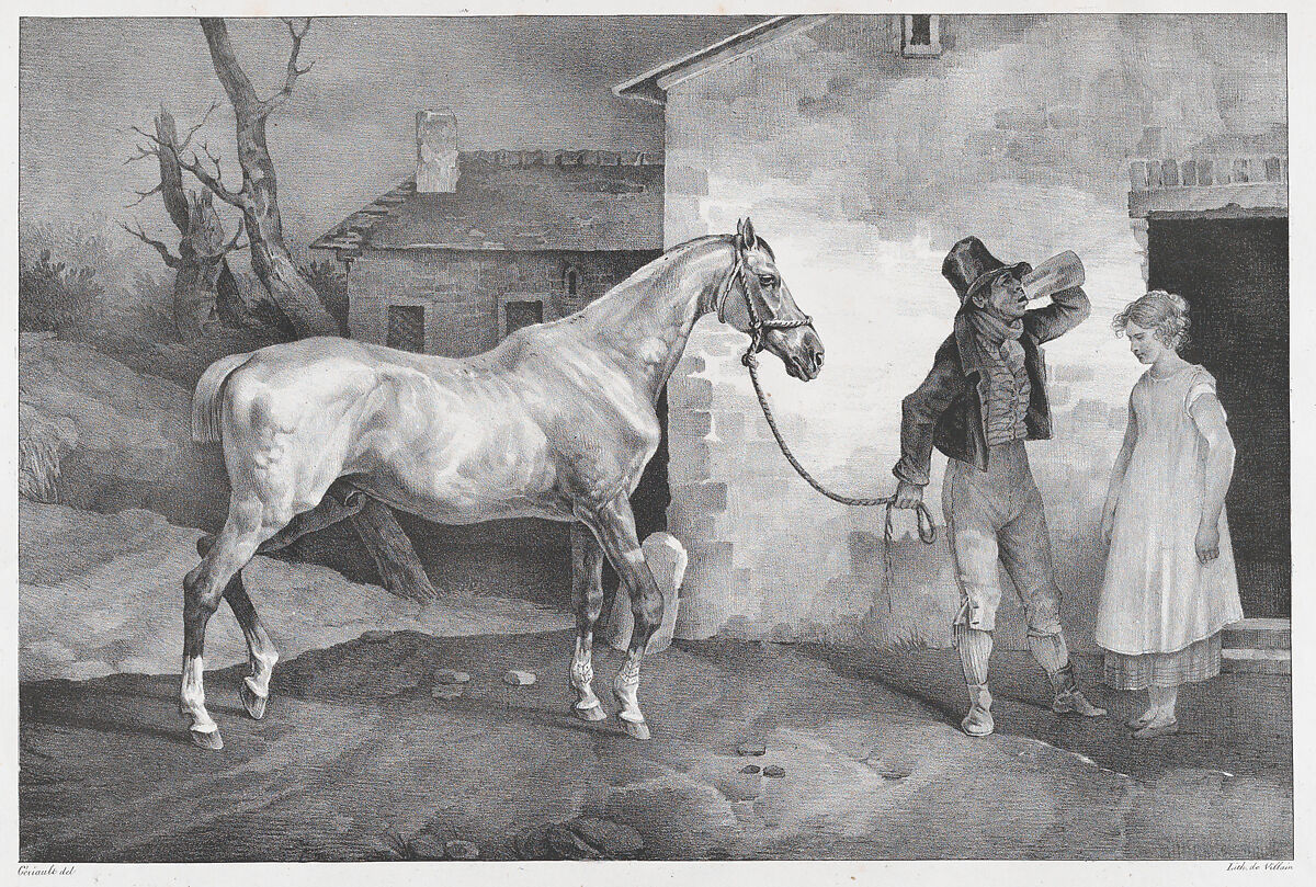 Old Horse at an Inn Door, Théodore Gericault (French, Rouen 1791–1824 Paris), Lithograph 