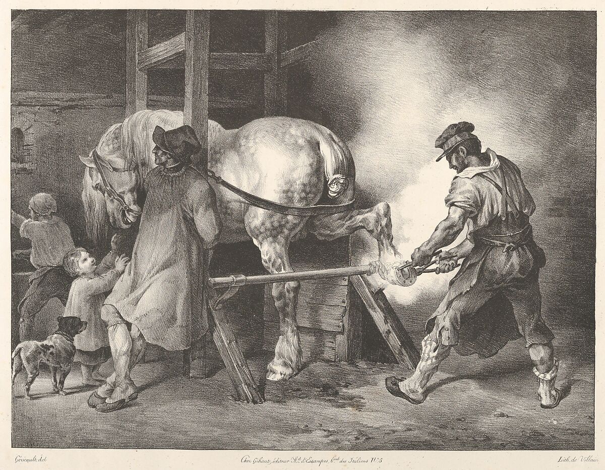 The Flemish Farrier, Théodore Gericault (French, Rouen 1791–1824 Paris), Lithograph 