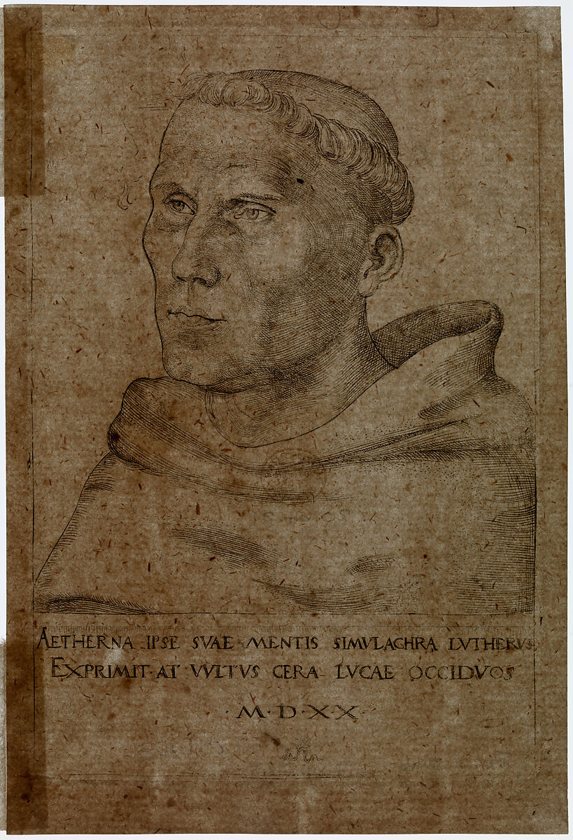 Martin Luther as an Augustinian Monk, Lucas Cranach the Elder (German, Kronach 1472–1553 Weimar), Engraving
