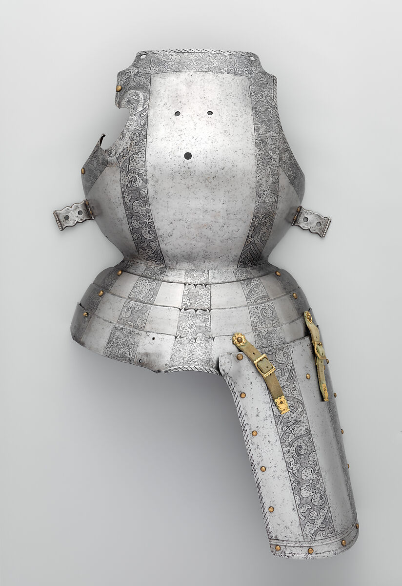 Reinforcing Pieces for the Tourney, Kolman Helmschmid (German, Augsburg 1471–1532), Steel, copper alloy, gold, German, Augsburg