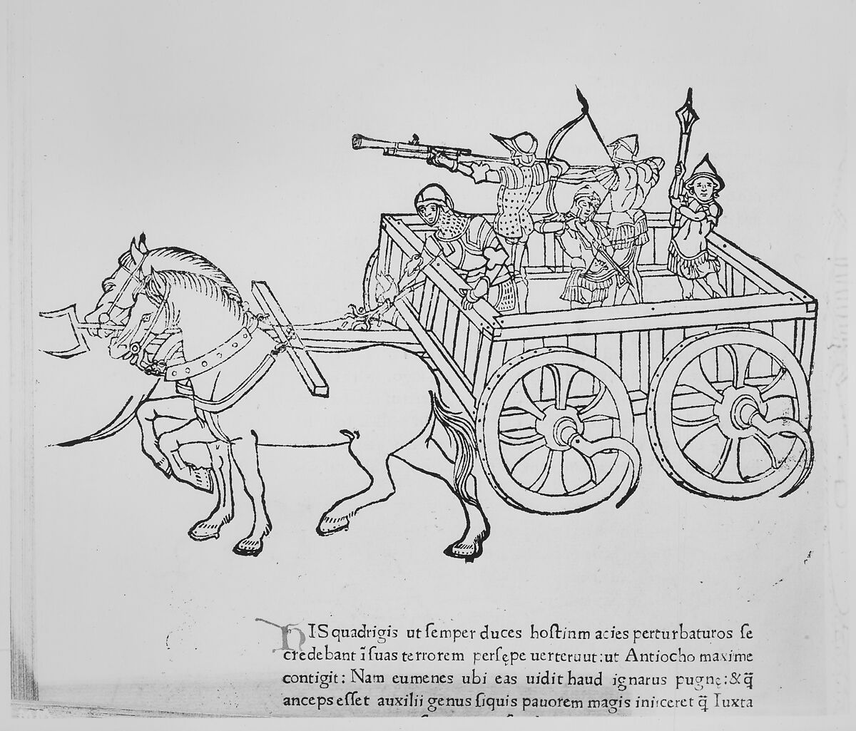 De Re Militari (On the Military Arts), Roberto Valturio (Italian, Rimini 1405–1475 Rimini), Printed book with 82 woodcut illustrations impressed by hand; illuminated initials and descriptive captions also added by hand