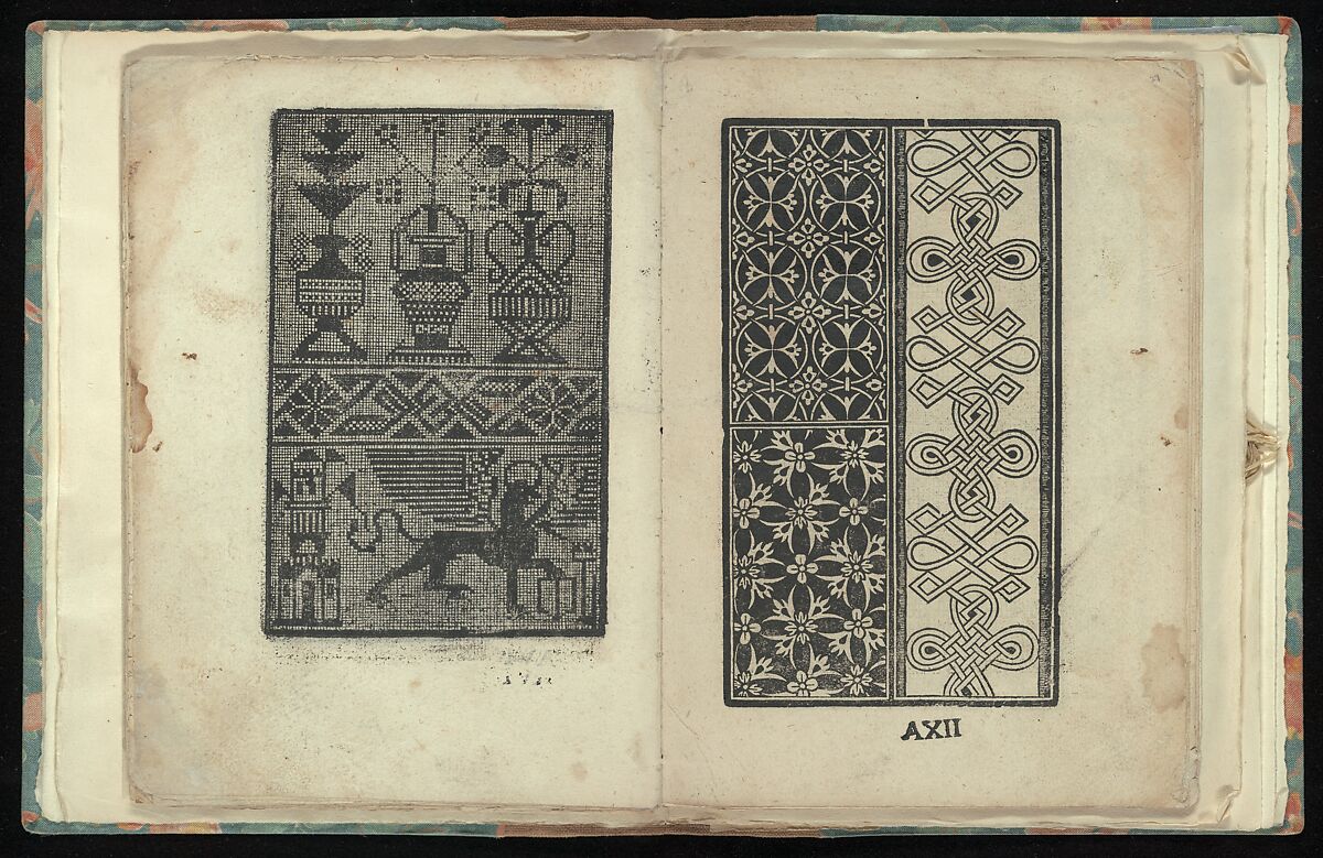 Opera Nova Universali intitulata Corona di racammi, Giovanni Andrea Vavassore (Italian, active Venice 1530–1573)  , Venice, Woodcut