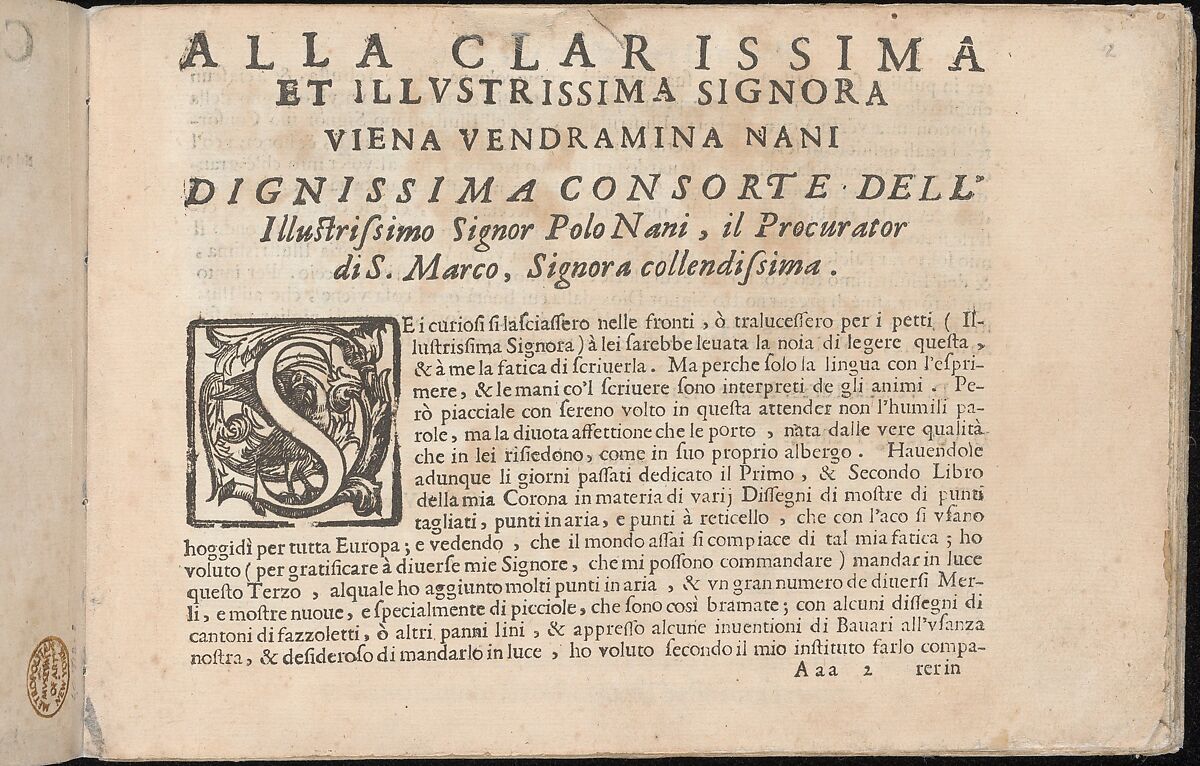 Corona delle Nobile et Virtuose Donne, Libro Terzo, Cesare Vecellio (Italian, Pieve di Cadore 1521–1601 Venice)  , Venice, Woodcut