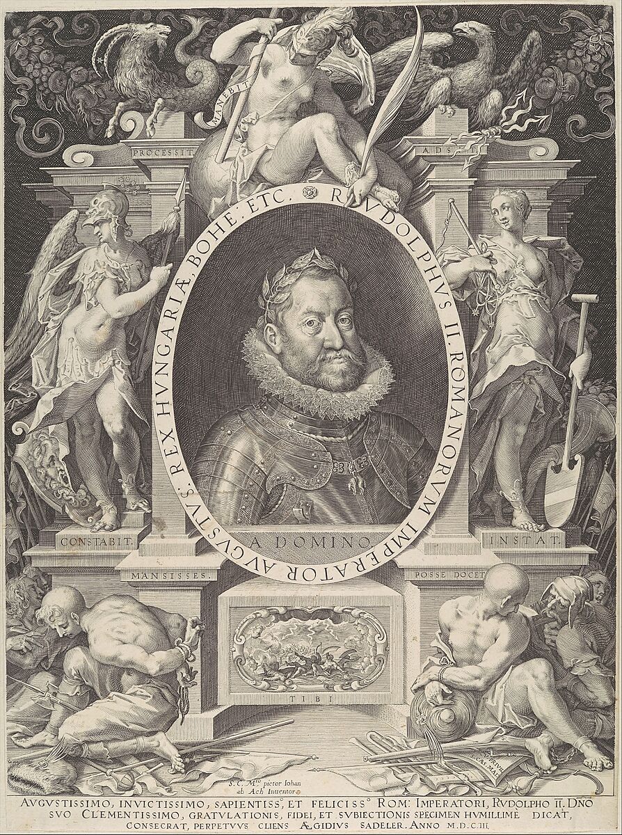 Portrait of Rudolph II, Aegidius Sadeler II (Netherlandish, Antwerp 1568–1629 Prague), Engraving 