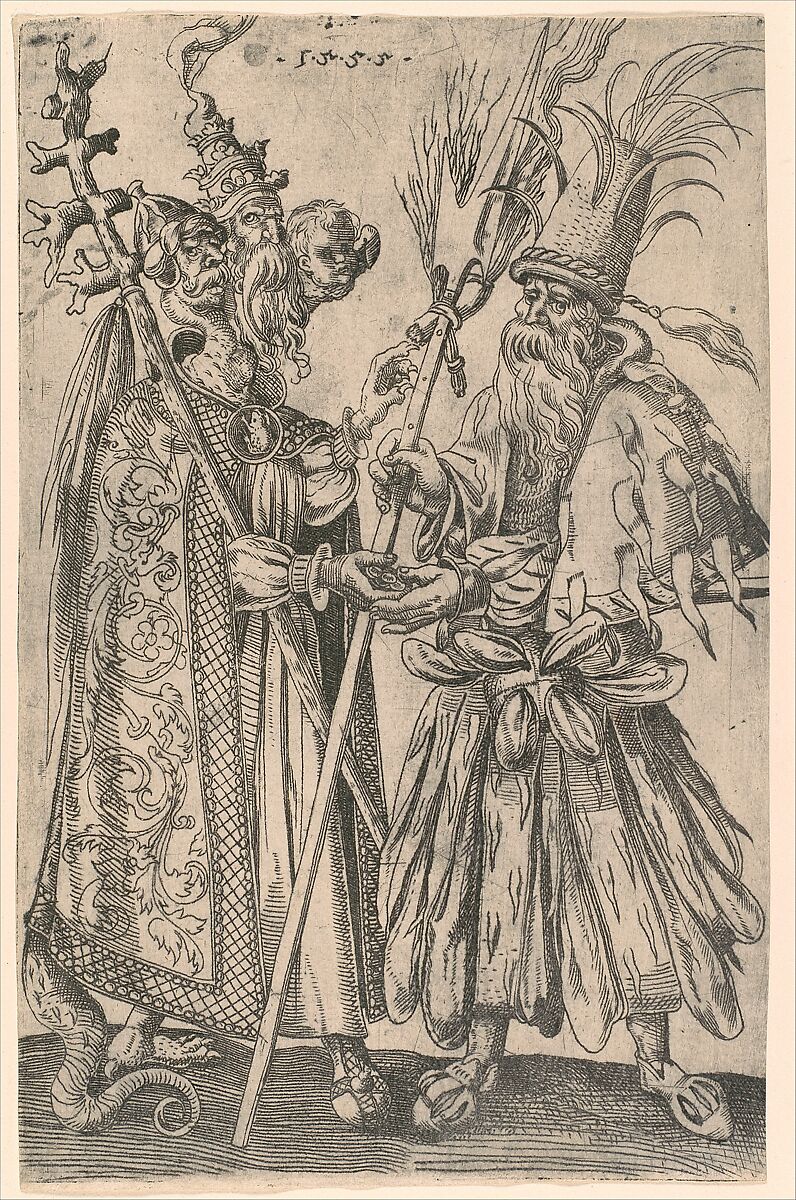 Satire on the Papacy, Melchior Lorck (Danish, Flensburg 1526–after 1588 Hamburg (?)), Etching