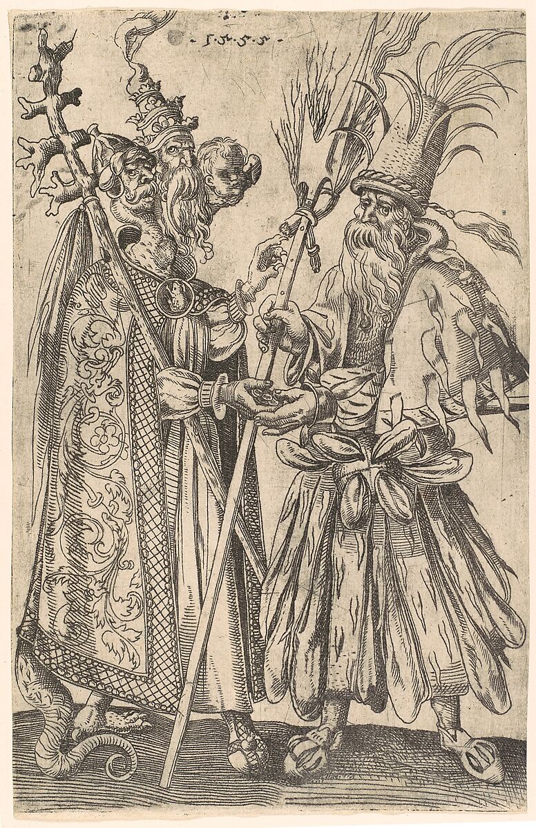 Satire on the Papacy, Melchior Lorck (Danish, Flensburg 1526–after 1588 Hamburg (?)), Etching