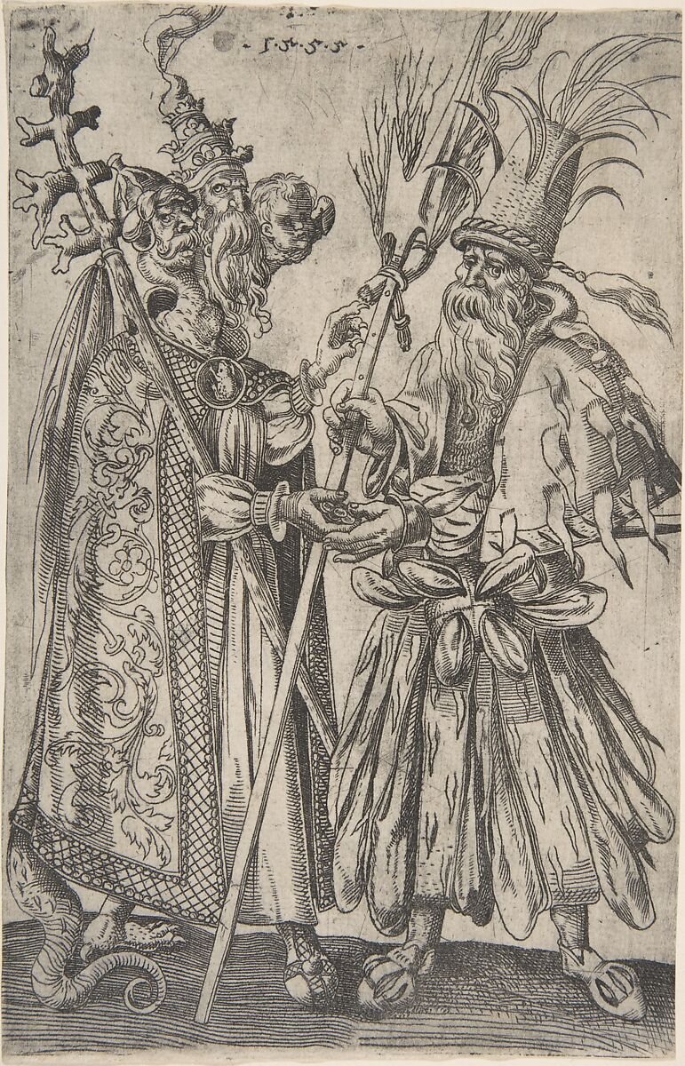 Satire on the Papacy, Melchior Lorck (Danish, Flensburg 1526–after 1588 Hamburg (?)), Etching 