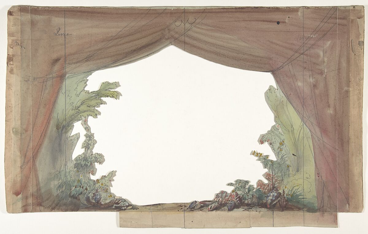 Design for a Stage Set at the Opéra, Paris, Eugène Cicéri (French, Paris 1813–1890 Fontainebleau), Watercolor over graphite 