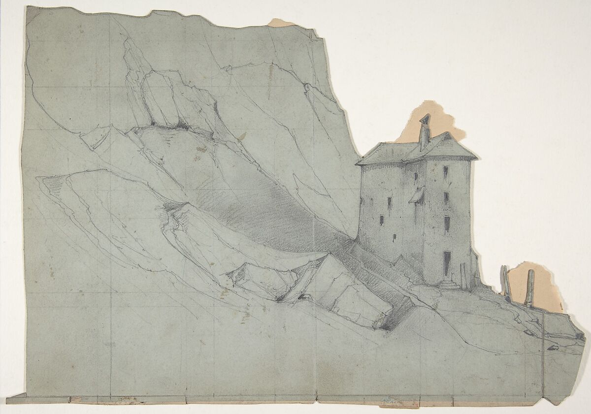 Design for a Stage Set at the Opéra, Paris, Eugène Cicéri (French, Paris 1813–1890 Fontainebleau), Graphite 