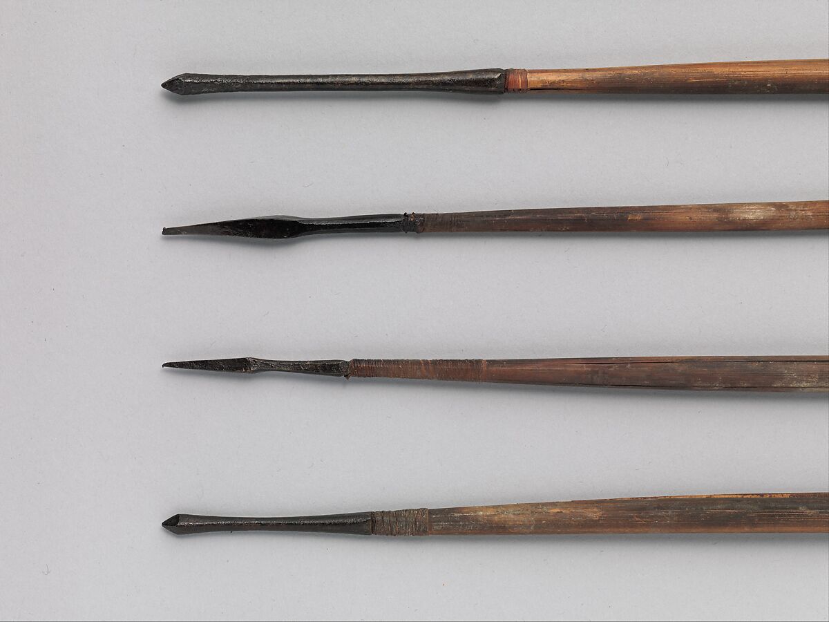 Twelve Arrows, Iron, wood (reed or bamboo), feathers, Tibetan