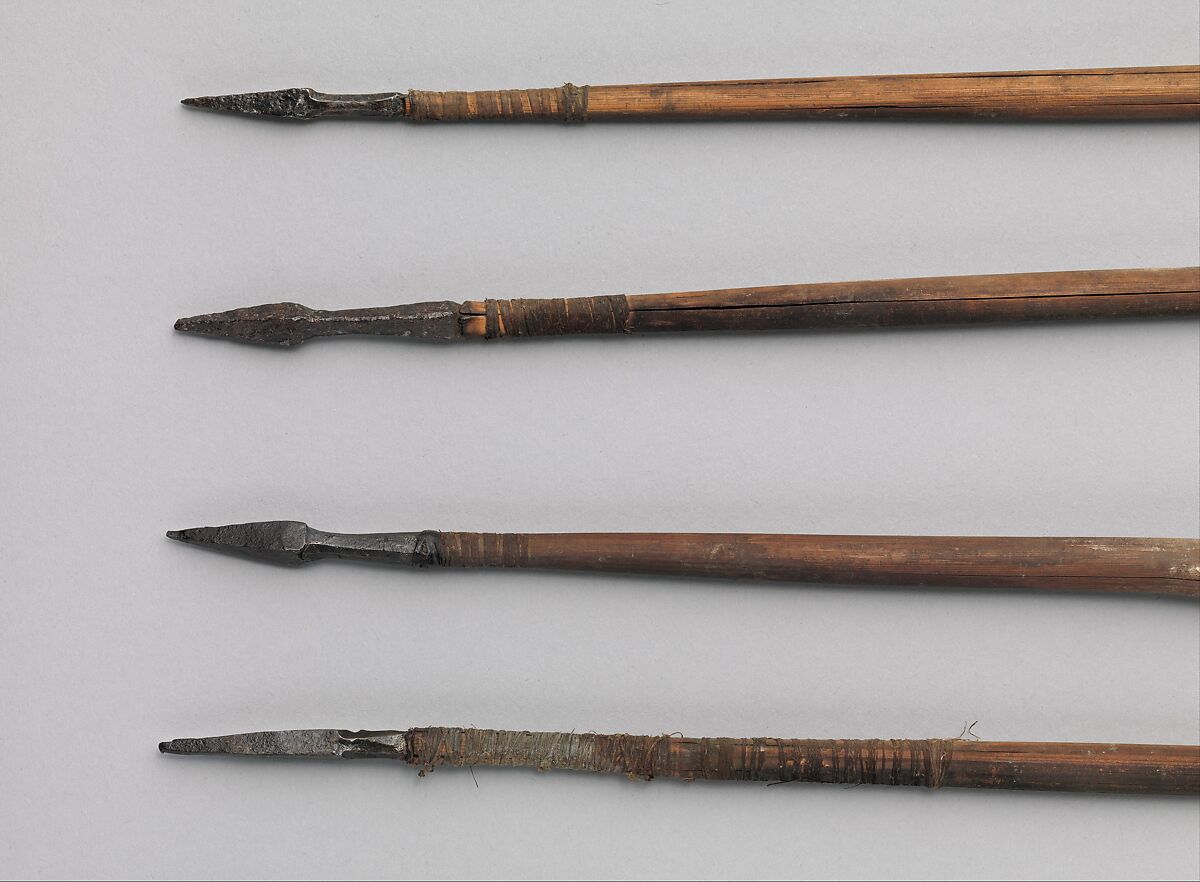 Twelve Arrows, Iron, wood (reed or bamboo), feathers, Tibetan