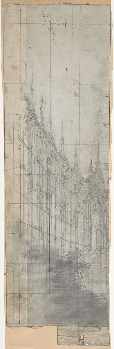 Design for a Stage Set at the Opéra, Paris, Eugène Cicéri (French, Paris 1813–1890 Fontainebleau), Graphite 