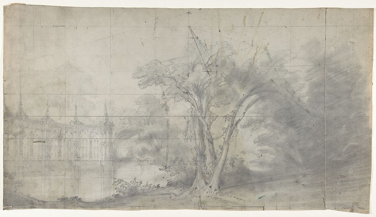 Design for a Stage Set at the Opéra, Paris, Eugène Cicéri (French, Paris 1813–1890 Fontainebleau), Graphite 