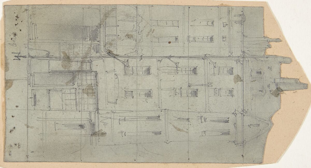 Design for a Stage Set at the Opéra, Paris, Eugène Cicéri (French, Paris 1813–1890 Fontainebleau), Graphite 