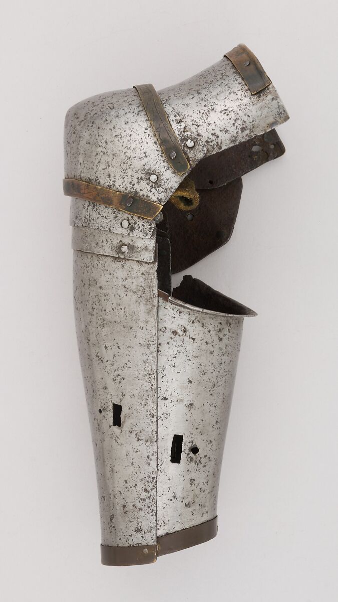 Left Arm Defense (Vambrace), Steel, copper alloy, Italian