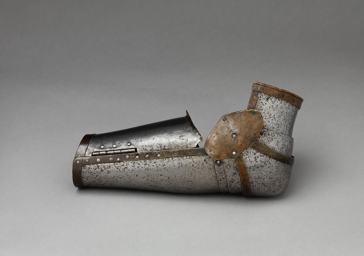 Left Arm Defense (Vambrace), Steel, copper alloy, Italian 