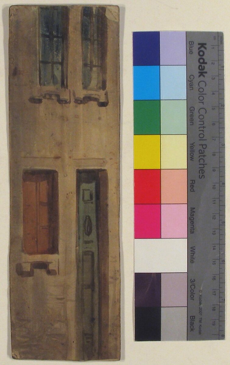 Design for a Stage Set at the Opéra, Paris, Eugène Cicéri (French, Paris 1813–1890 Fontainebleau), Brush and brown and green wash, over graphite