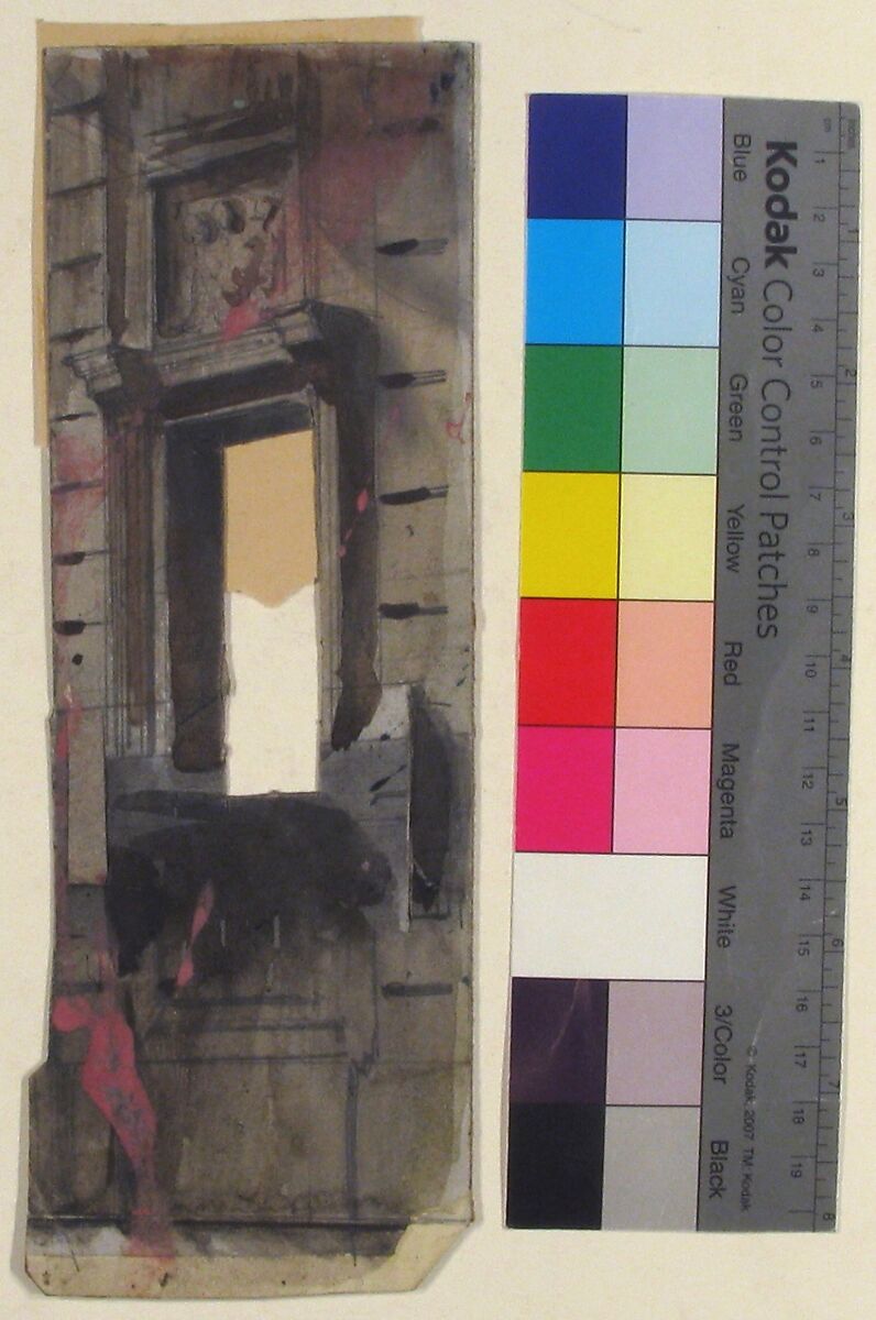 Design for a Stage Set at the Opéra, Paris, Eugène Cicéri (French, Paris 1813–1890 Fontainebleau), Graphite, brush and brown and gray wash, and gouache