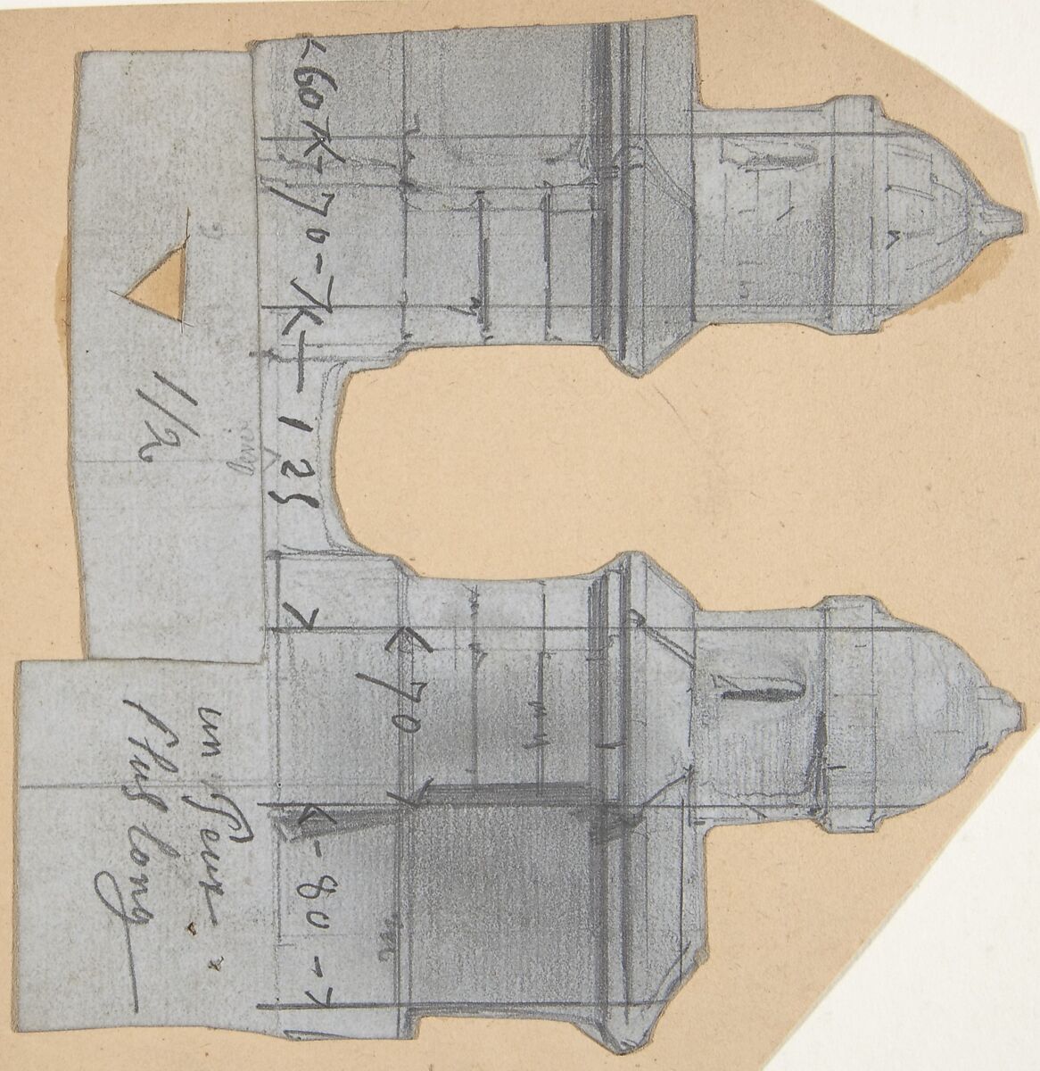 Design for a Stage Set at the Opéra, Paris, Eugène Cicéri (French, Paris 1813–1890 Fontainebleau), Graphite 