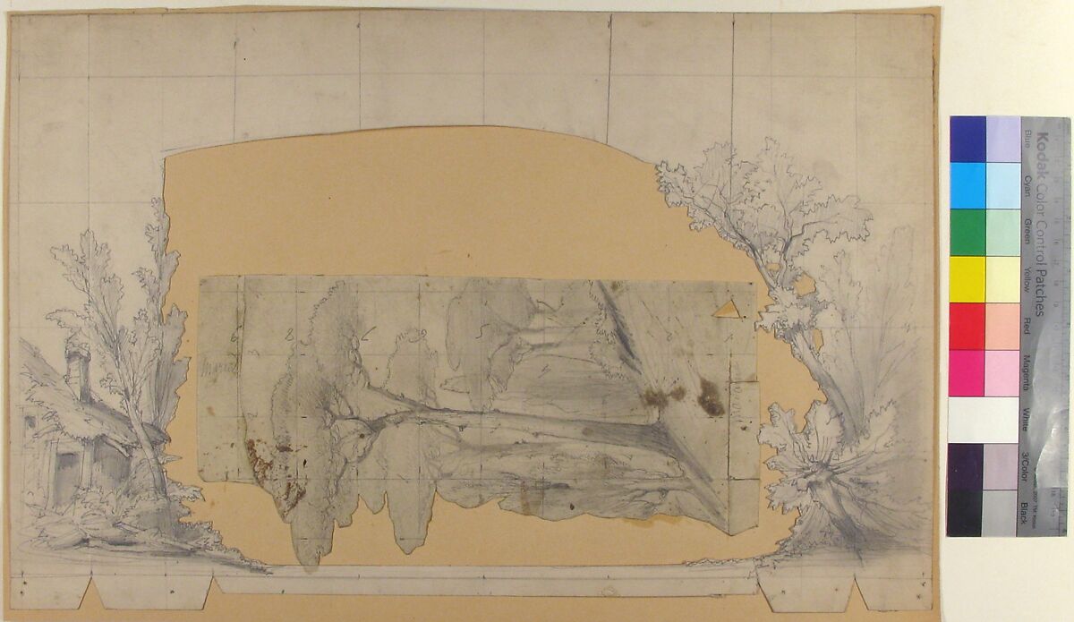Design for a Stage Set at the Opéra, Paris, Eugène Cicéri (French, Paris 1813–1890 Fontainebleau), Graphite