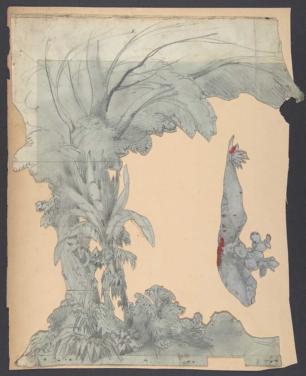 Design for a Stage Set at the Opéra, Paris, Eugène Cicéri (French, Paris 1813–1890 Fontainebleau), Graphite 