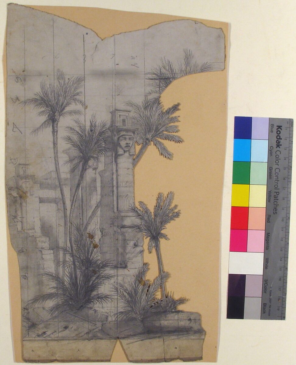 Design for a Stage Set at the Opéra, Paris, Eugène Cicéri (French, Paris 1813–1890 Fontainebleau), Graphite