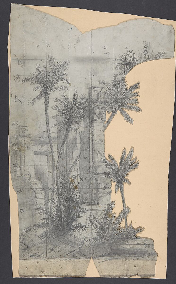 Design for a Stage Set at the Opéra, Paris, Eugène Cicéri (French, Paris 1813–1890 Fontainebleau), Graphite 