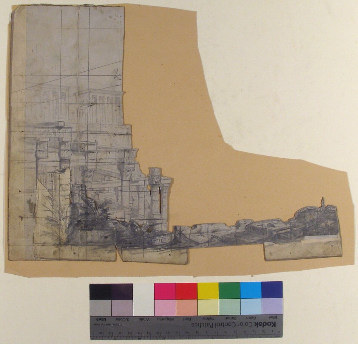 Design for a Stage Set at the Opéra, Paris, Eugène Cicéri (French, Paris 1813–1890 Fontainebleau), Graphite