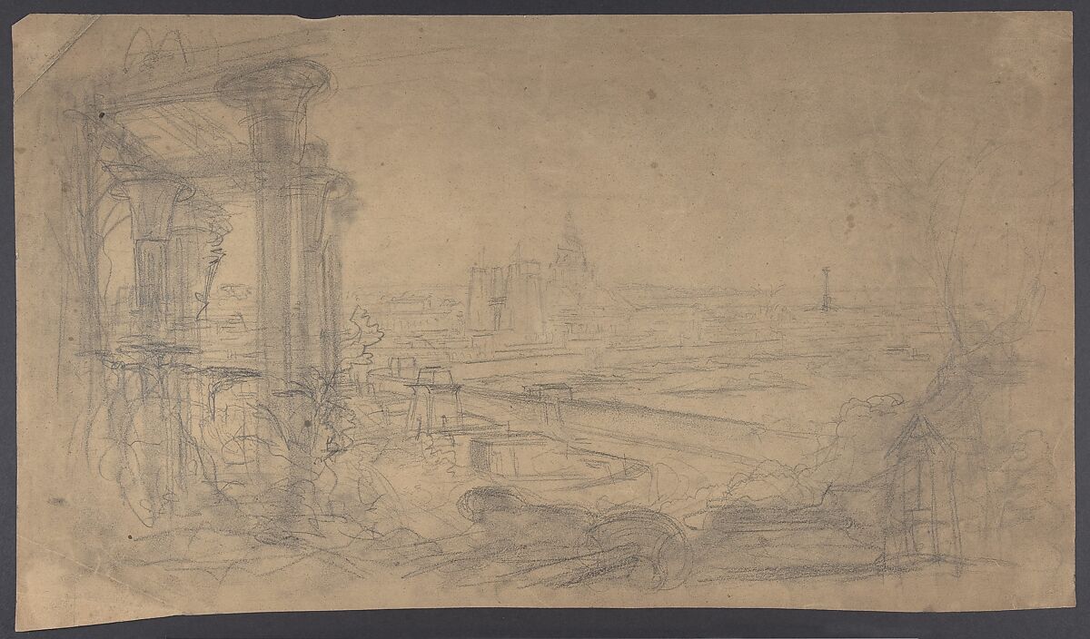 Design for a Stage Set at the Opéra, Paris, Eugène Cicéri (French, Paris 1813–1890 Fontainebleau), Graphite 