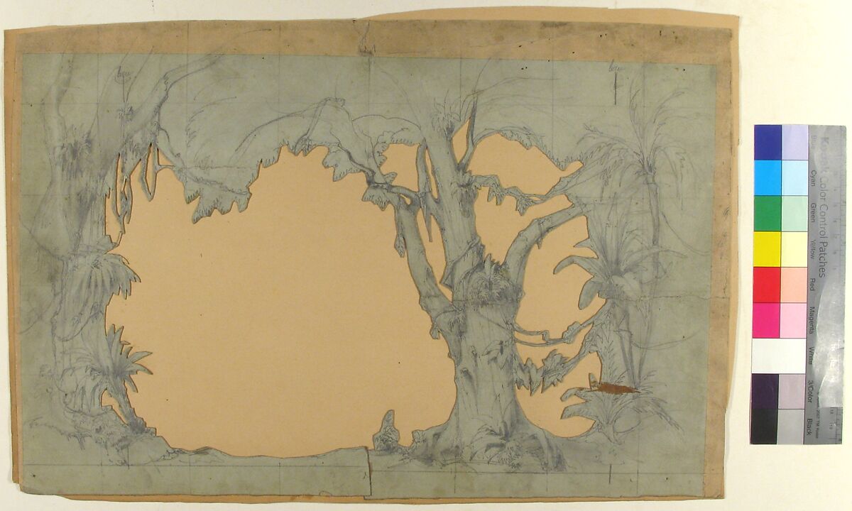 Design for a Stage Set at the Opéra, Paris, Eugène Cicéri (French, Paris 1813–1890 Fontainebleau), Graphite