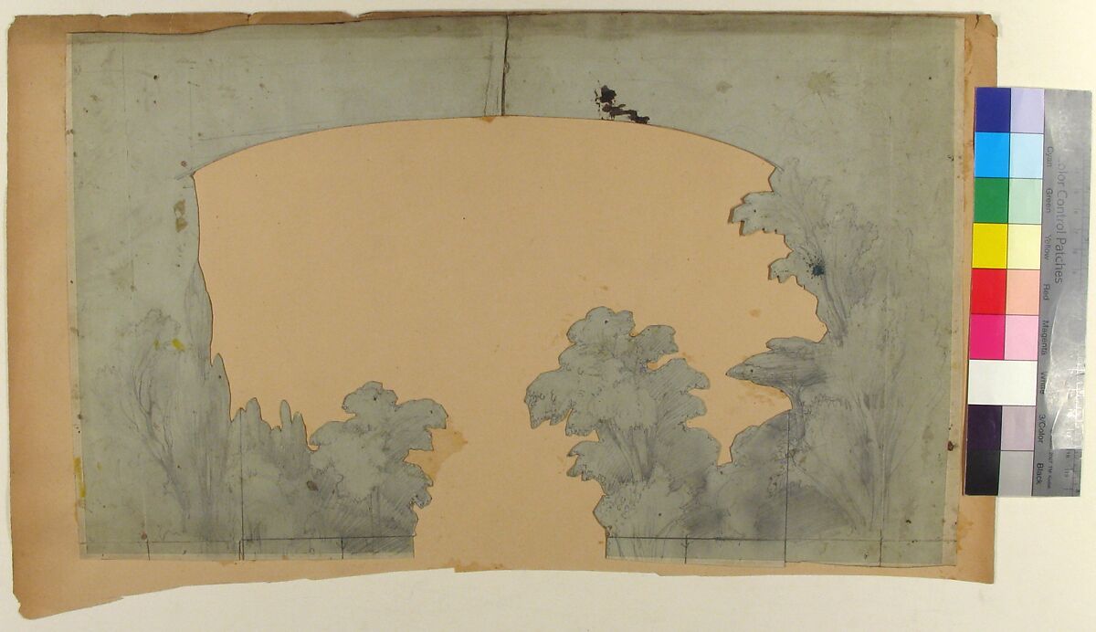 Design for a Stage Set at the Opéra, Paris, Eugène Cicéri (French, Paris 1813–1890 Fontainebleau), Graphite