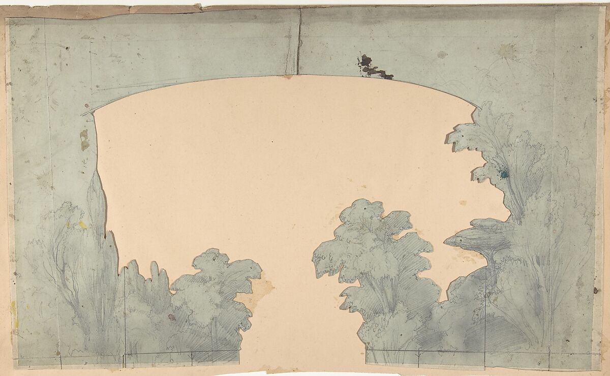 Design for a Stage Set at the Opéra, Paris, Eugène Cicéri (French, Paris 1813–1890 Fontainebleau), Graphite 