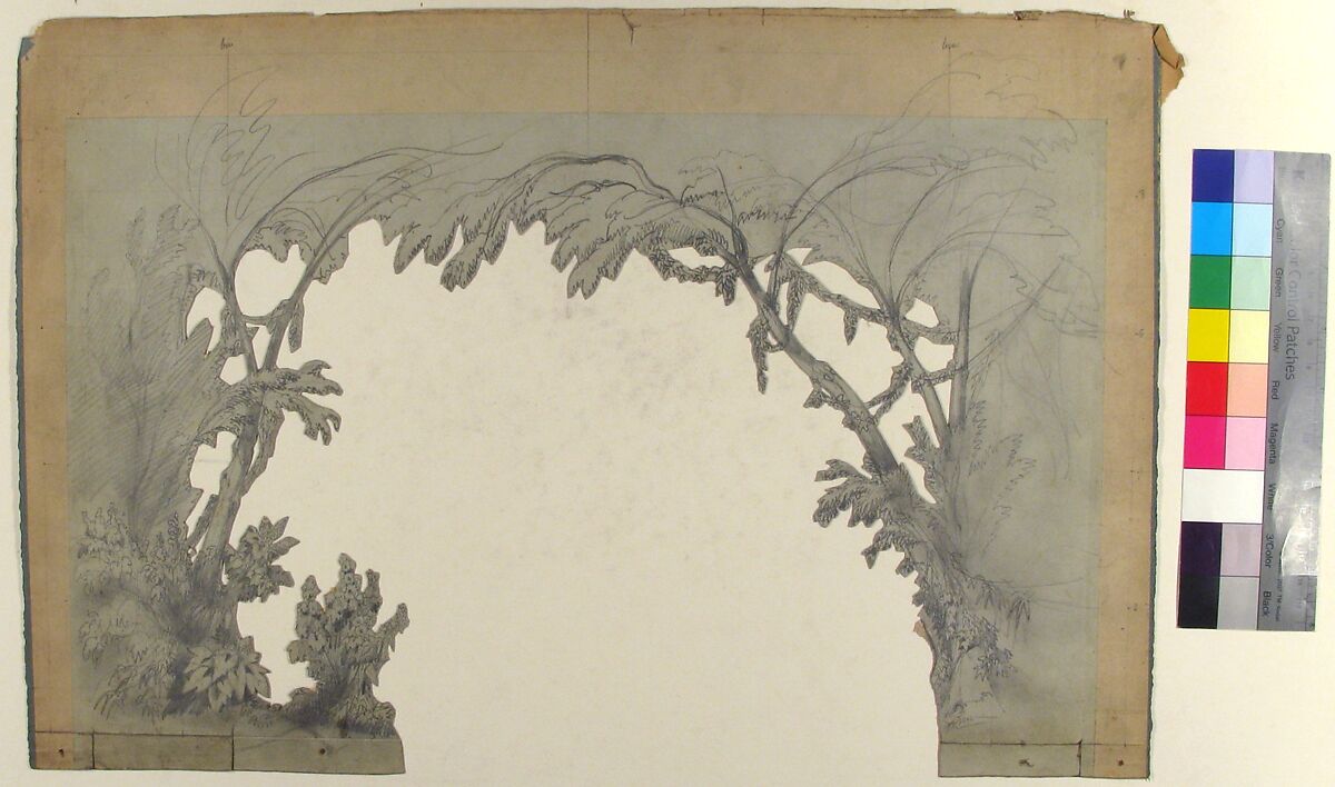Design for a Stage Set at the Opéra, Paris, Eugène Cicéri (French, Paris 1813–1890 Fontainebleau), Graphite