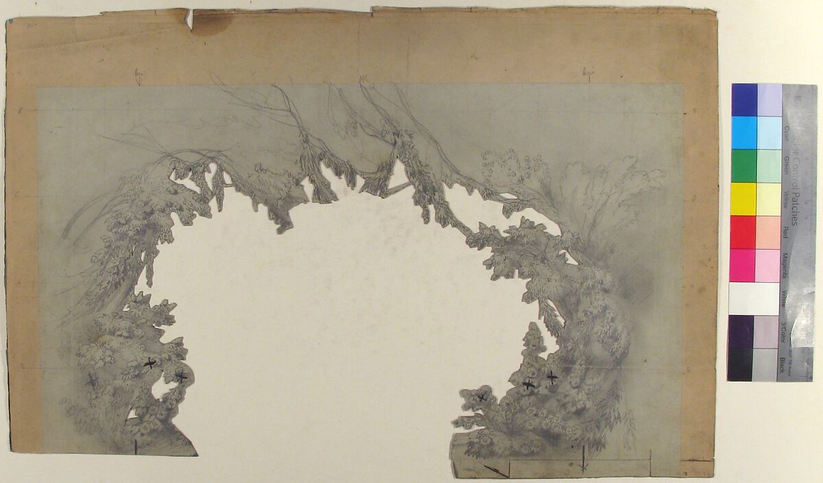 Design for a Stage Set at the Opéra, Paris, Eugène Cicéri (French, Paris 1813–1890 Fontainebleau), Graphite