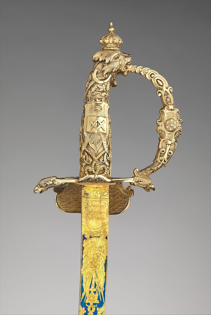 Sword with Scabbard of Faustin I (1782–1867), Emperor of Haiti, Robert Mole (British, Birmingham,1800–1856), Steel, silver, gold, wood, textile (velvet), British, Birmingham