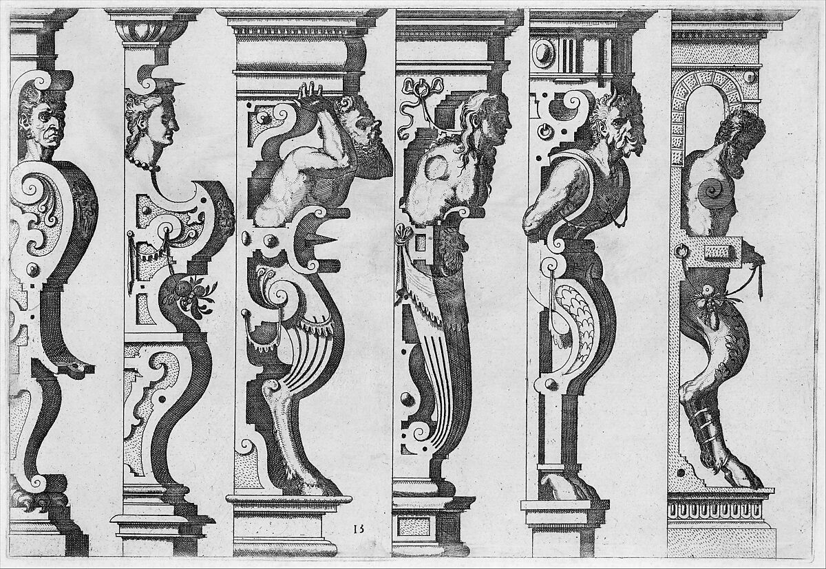 Caryatidum (...) sive Athlantidum Multiformium (...), Hans Vredeman de Vries (Netherlandish, Leeuwarden 1527–1606 (?)  Antwerp (?)), Etching