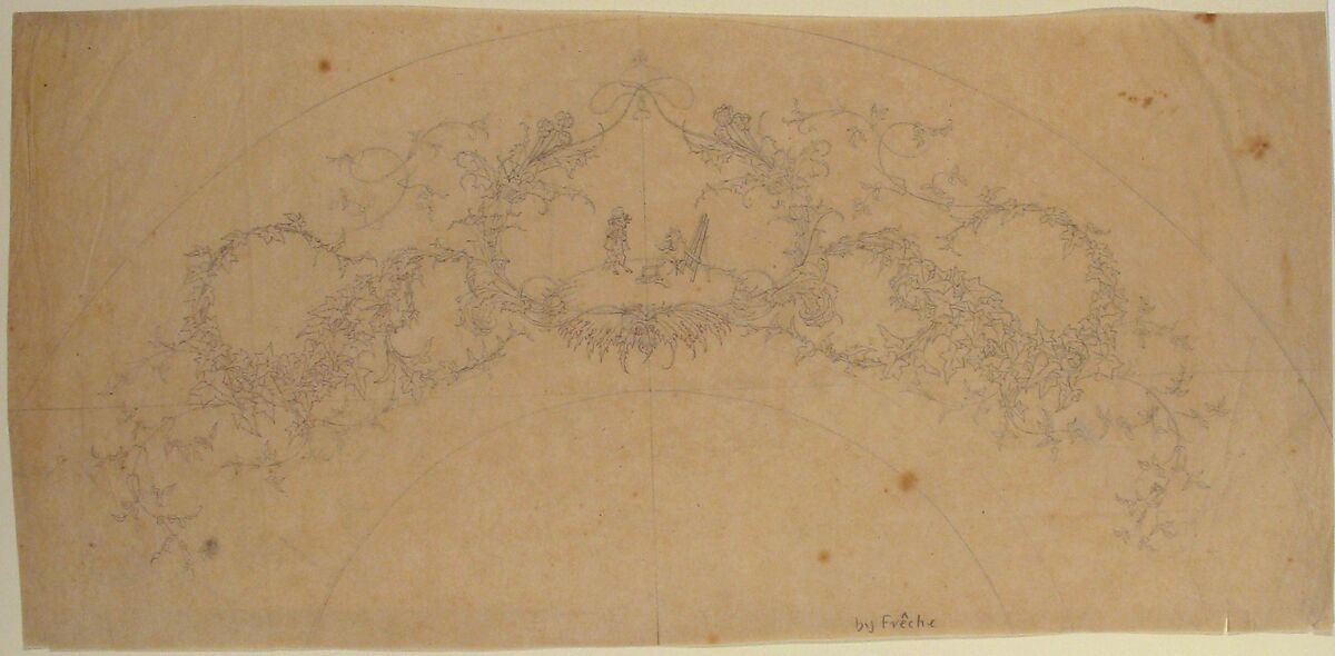 Design with a Cartouche, Anonymous, French, 19th century, Graphite