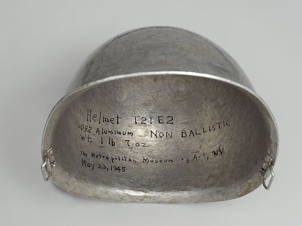 Model T-21 E2 Helmet Prototype, Leonard Heinrich (American (born Germany) Munich 1900–1966 Clarksville, New Jersey), Aluminum, American, New York
